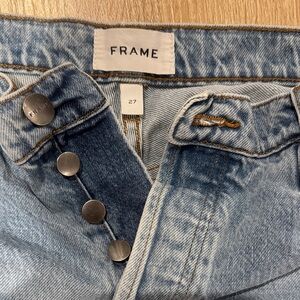 Frame Denim Women's High Rise Light Blue Jean shorts